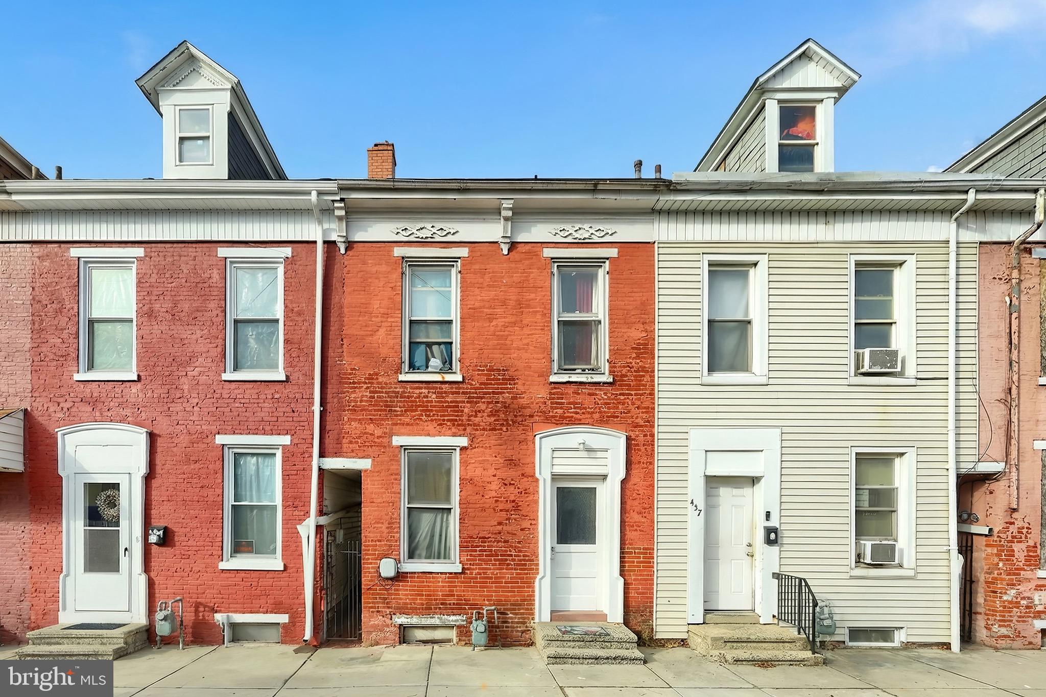 a front view of a building