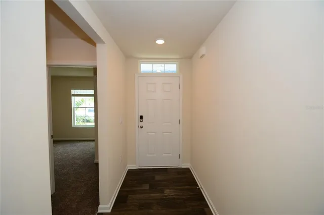 a view of hallway with window