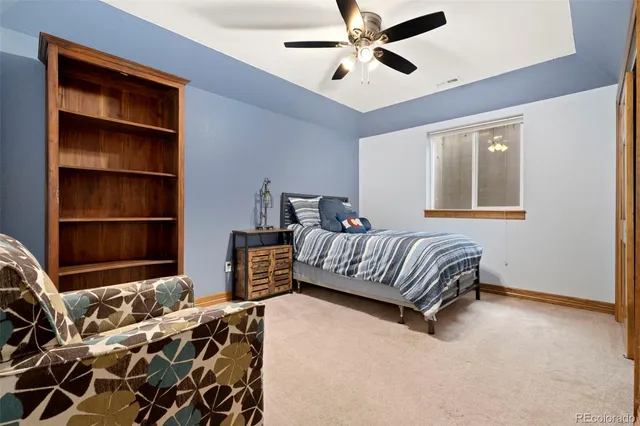 a bedroom with a bed and dresser