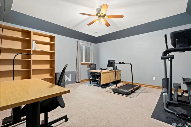 a work room with furniture