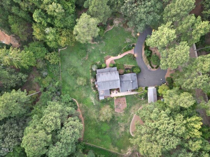 7214 Sunrise Road Chapel Hill, NC 27514 - Photo 56 of 61 an aerial view of residential house with outdoor space and trees all around