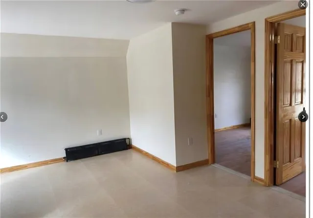 an empty room with closet