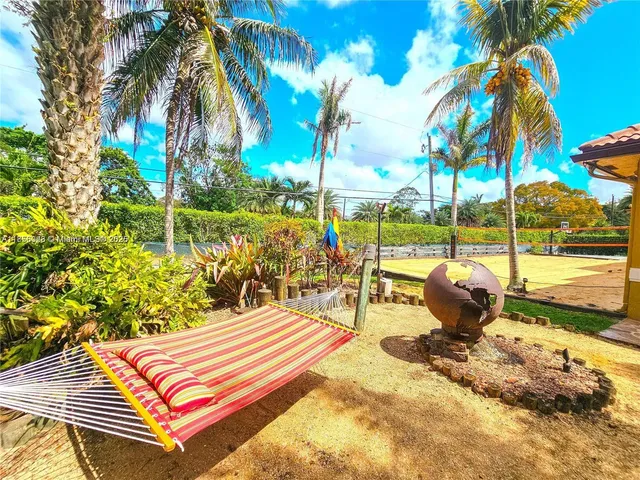 a view of outdoor space with garden