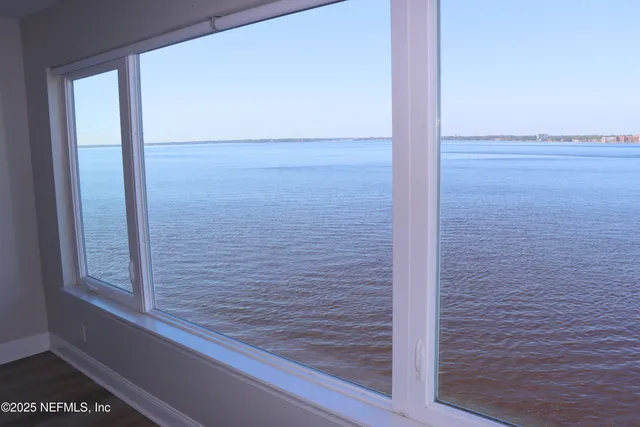 a balcony with city view