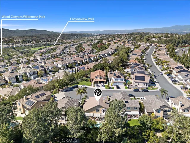 an aerial view of multiple house