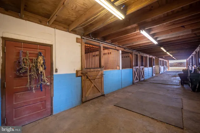 a view of empty room with wooden walls