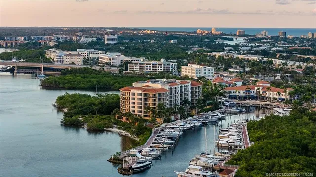 a view of a city and lake