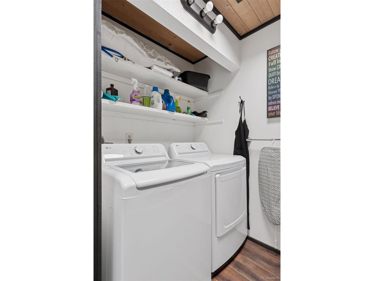16880 Old Pueblo Road Fountain, CO 80817 - Photo 21 of 49 Laundry area featuring washer and dryer with built-in shelving for storage