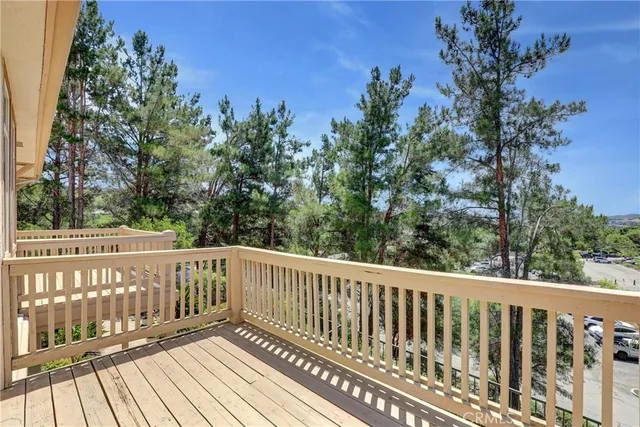 a view of a wooden roof deck
