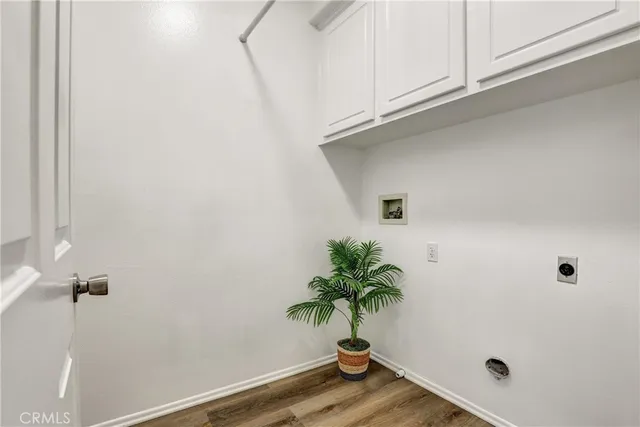 a view of small space with wooden floor