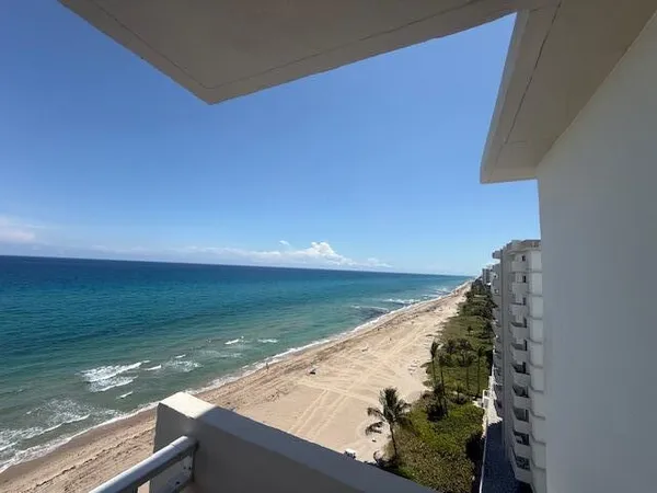 a view of ocean from a balcony