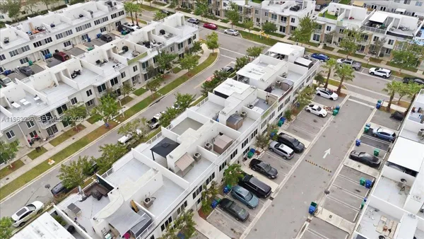 an aerial view of a building
