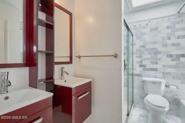 a bathroom with a sink and a toilet
