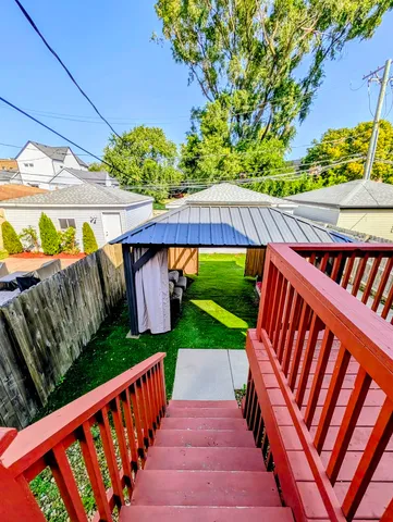 a view of stairs and deck