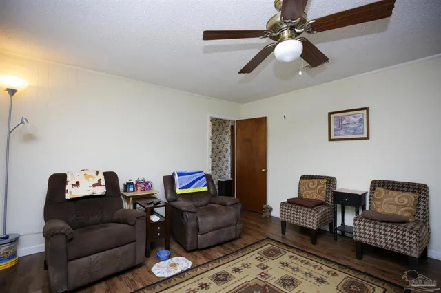 a living room with furniture