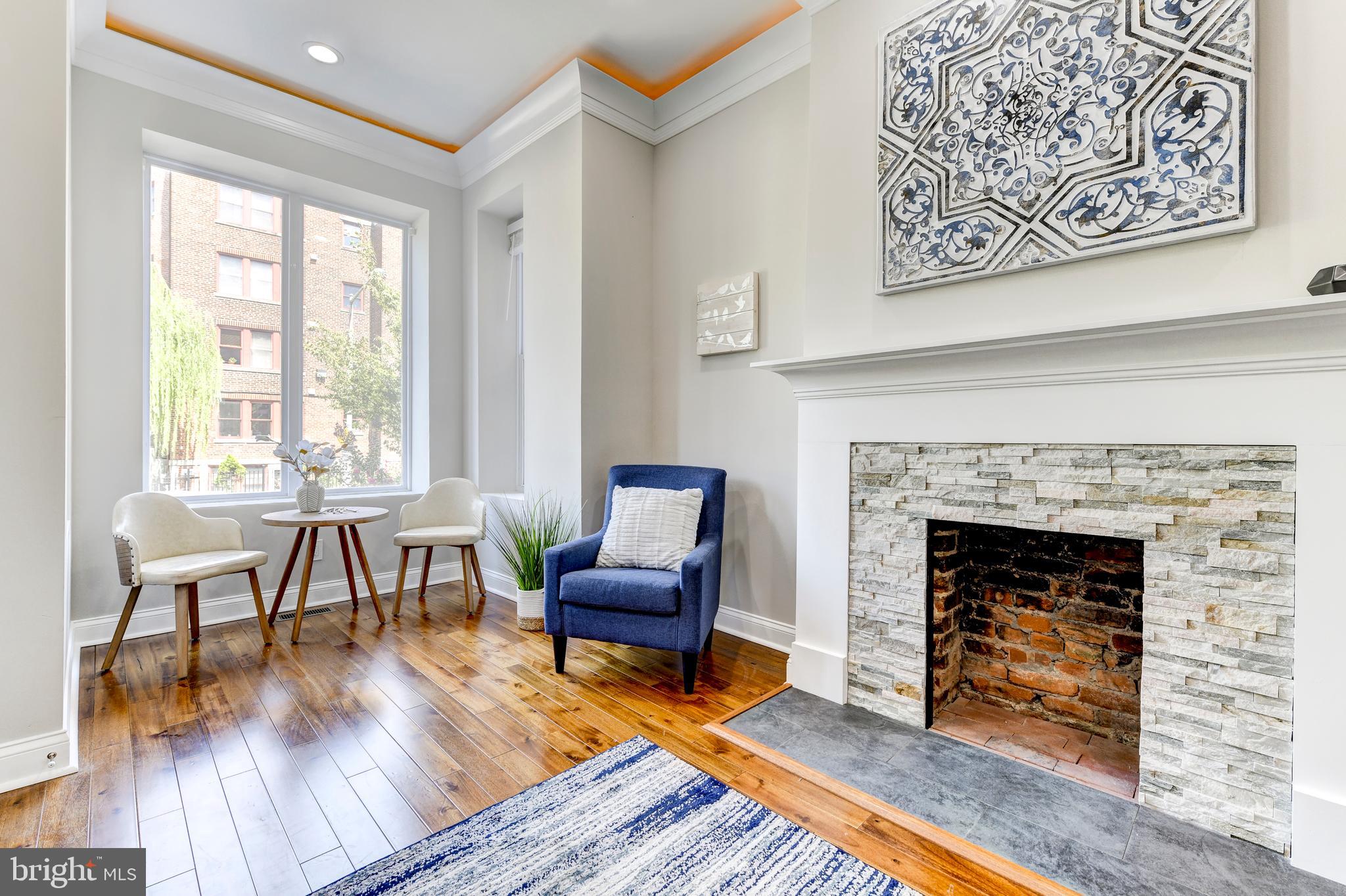 70 T Street Northwest, Unit 1 Washington, DC 20001 - Photo 6 of 37 Stone fireplace