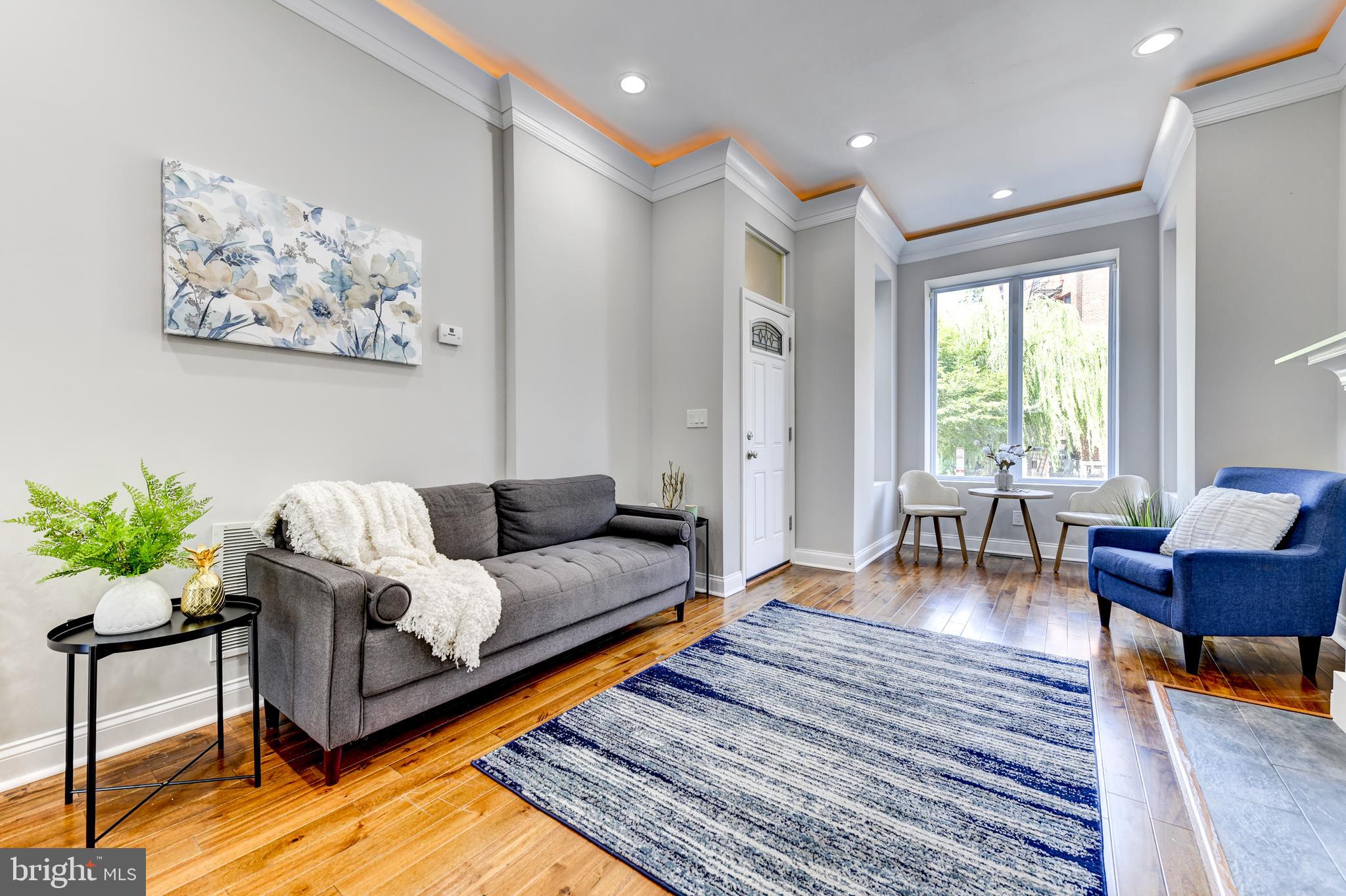 70 T Street Northwest, Unit 1 Washington, DC 20001 - Photo 8 of 37 Cove lighting in the living area