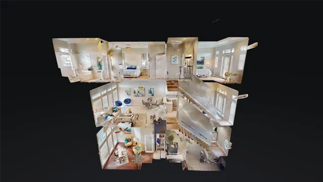 a view of living room with furniture and rug