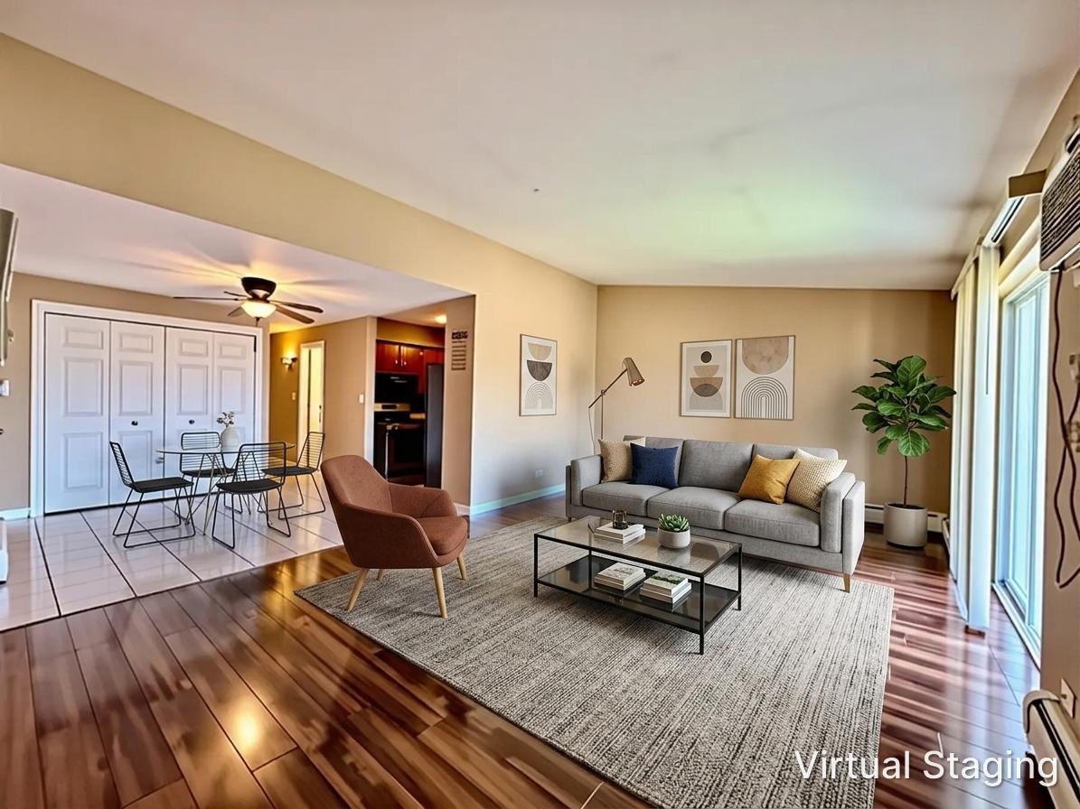 3823 West 123rd Street, Unit 302 Alsip, IL 60803 - Photo 6 of 40 a living room with furniture and wooden floor