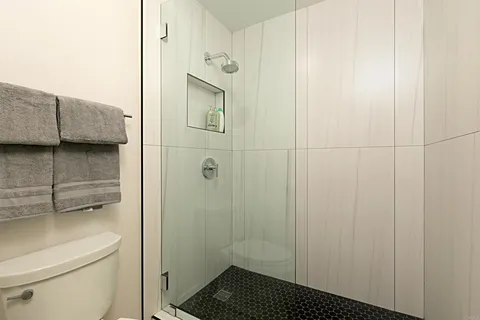 a bathroom with a shower
