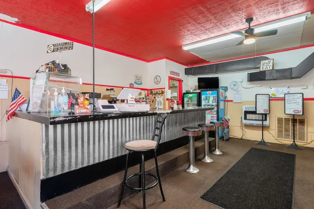 a room with furniture