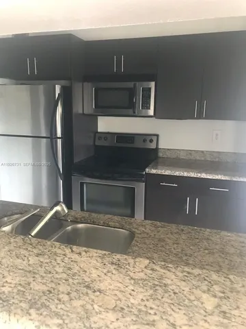 a view of a kitchen counter top space