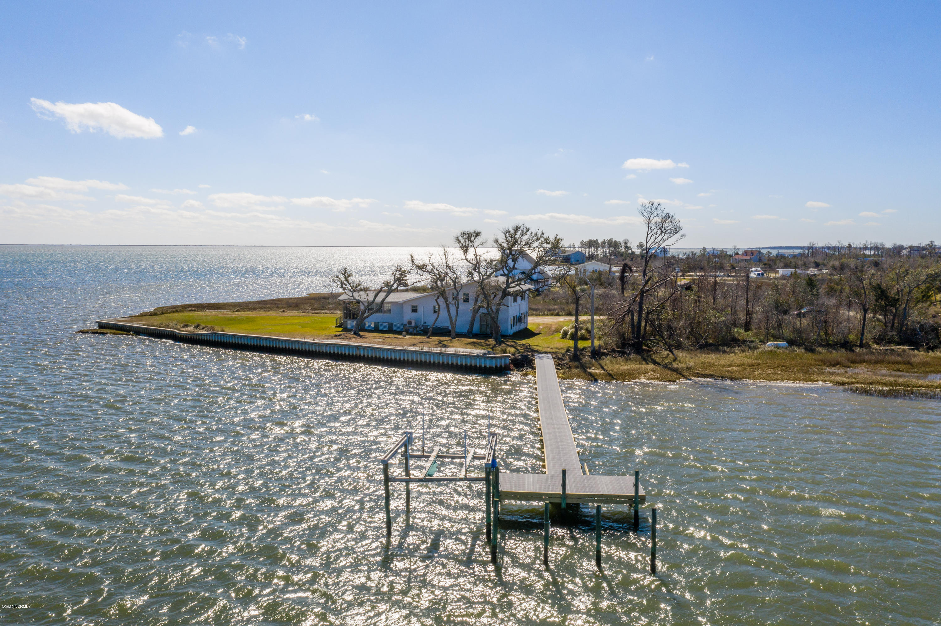 135 Pelican Road Marshallberg, NC 28553 - Photo 5 of 24 Dock with lift for 135 Pelican Drive