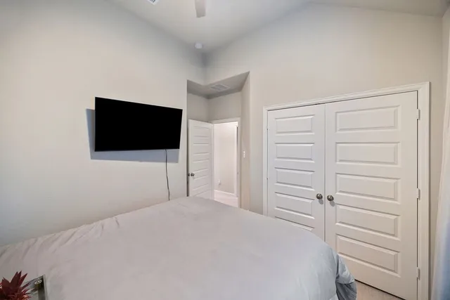 a view of a patio in back of a house