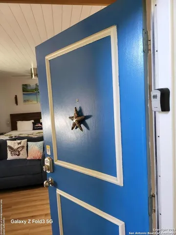 a view of a hallway with entryway