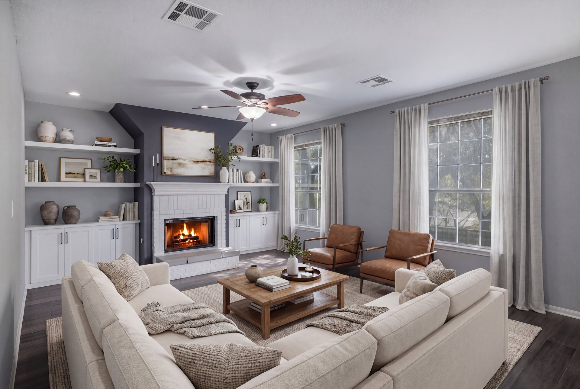 7113 Bending Oak Road Austin, TX 78749 - Photo 3 of 39 Virtual staging in living room.