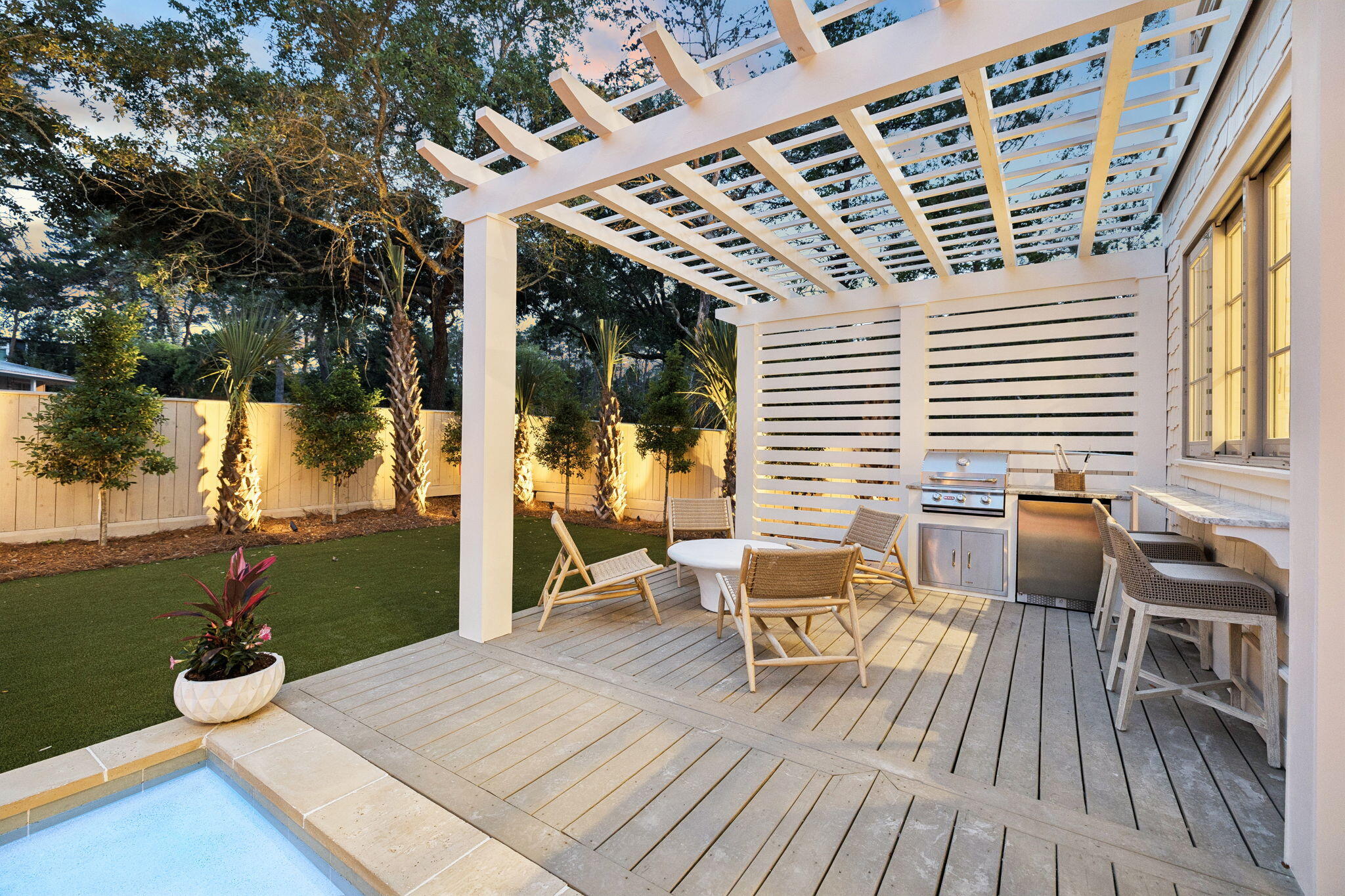 8 East Willow Mist Rd Inlet Beach Inlet Beach, FL 32461 - Photo 6 of 45 a view of a patio with table and chairs and potted plants