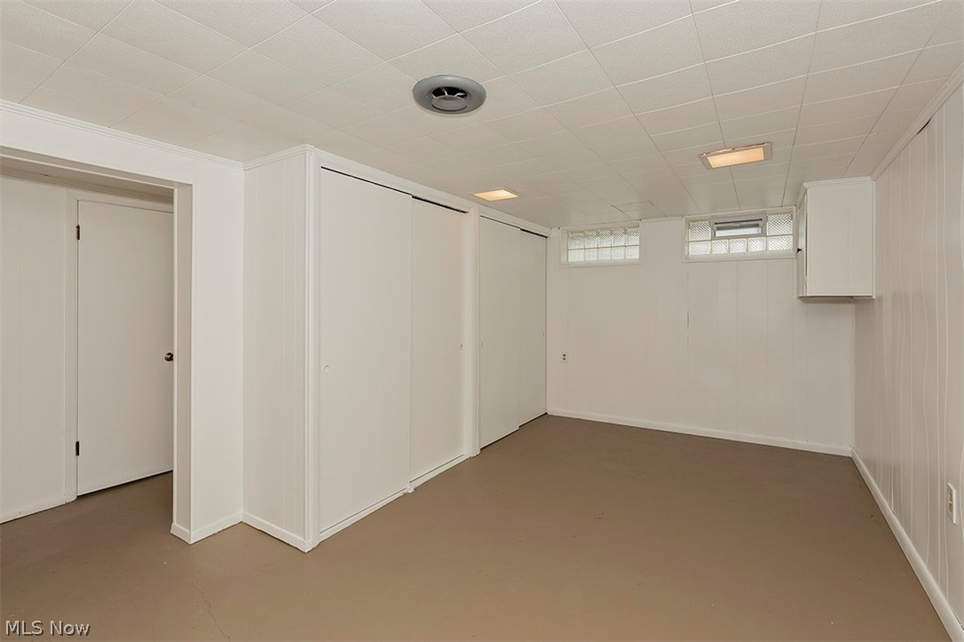 5523 Huron Road Lyndhurst, OH 44124 - Photo 25 of 34 BONUS! Lower level space that is neutral and ready for your recreational, exercise, study, craft or playroom! Notice all of the storage!