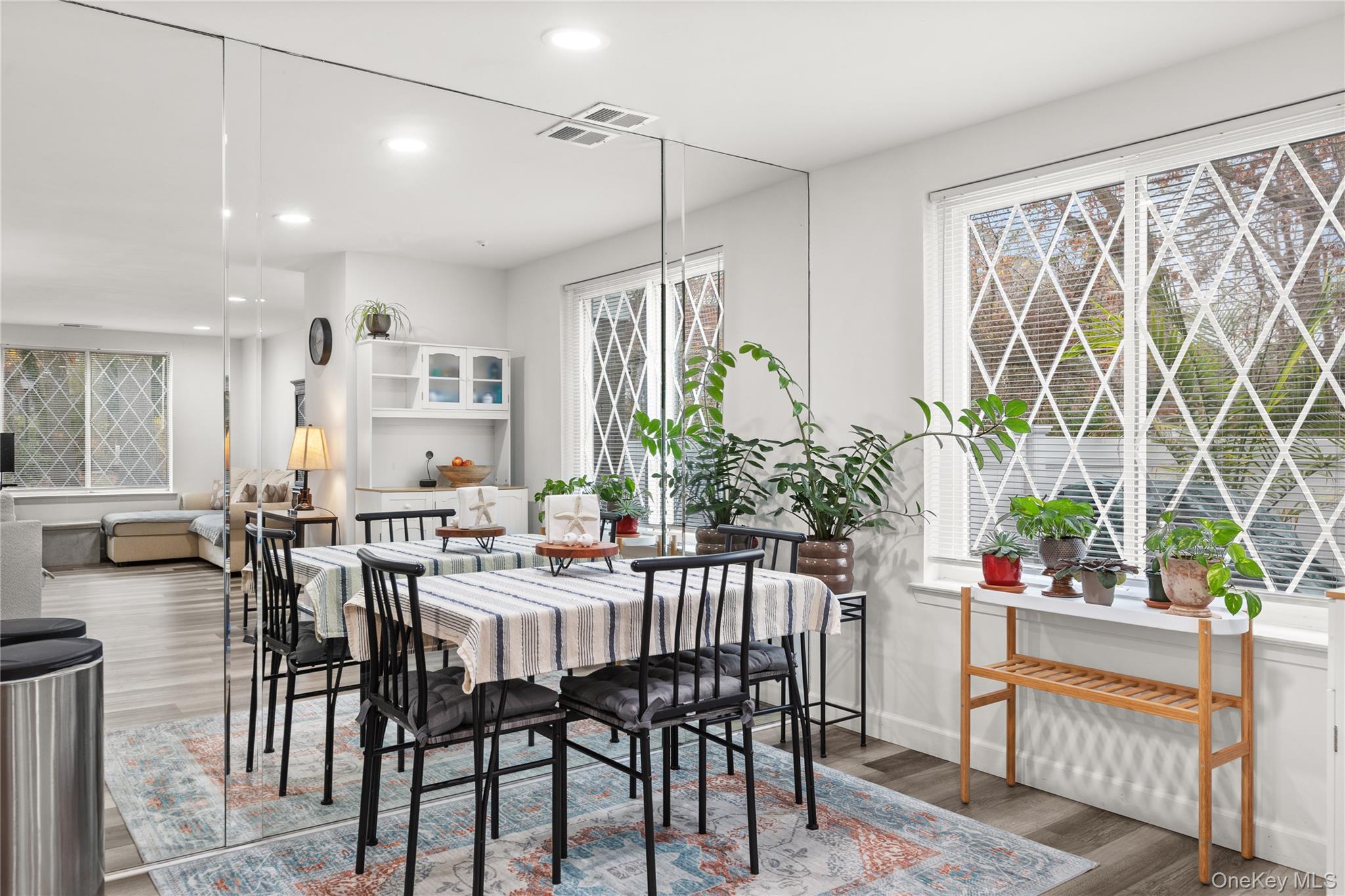 87 Birchwood Road Medford, NY 11763 - Photo 9 of 21 Dining room featuring light wood-style flooring and recessed lighting
