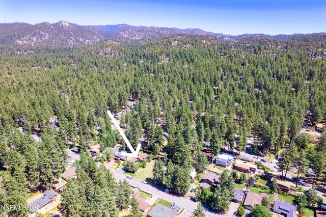 a view of a city with mountains in the background