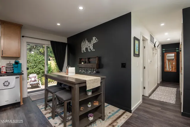 a workspace with furniture and window