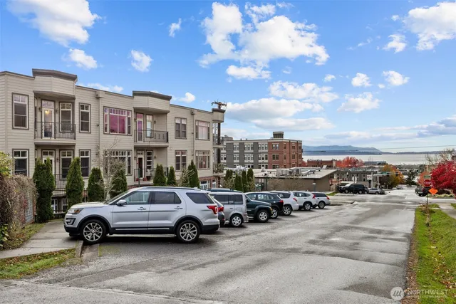 a view of city from a balcony