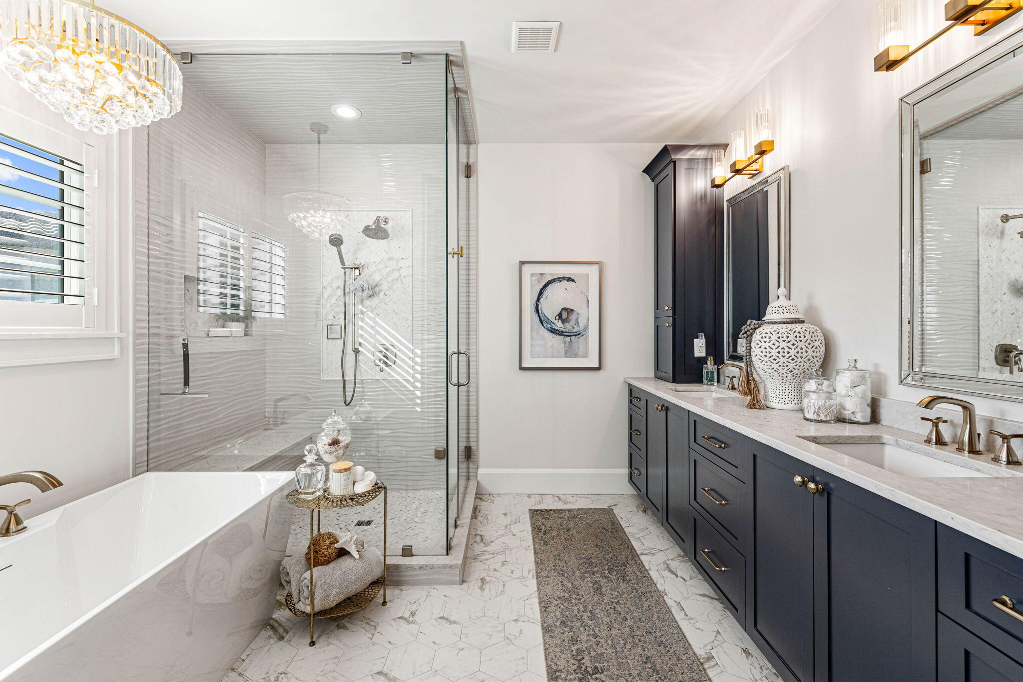 1980 Baytowne Loop Miramar Beach, FL 32550 - Photo 34 of 95 a spacious bathroom with a double vanity sink mirror and shower