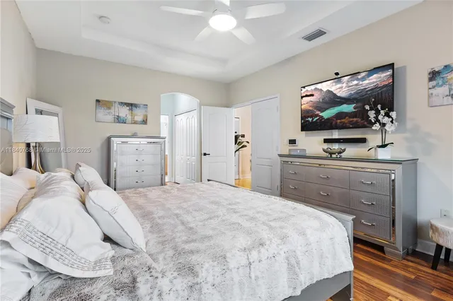 a view of a hallway with a livingroom