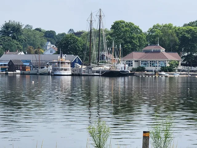 a view of a lake with a house
