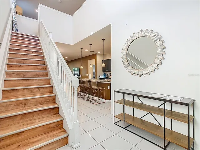 a view of a hallway with entryway