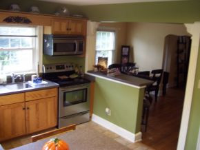 Kitchen with corian counters