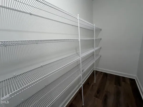 a view of a room with empty racks