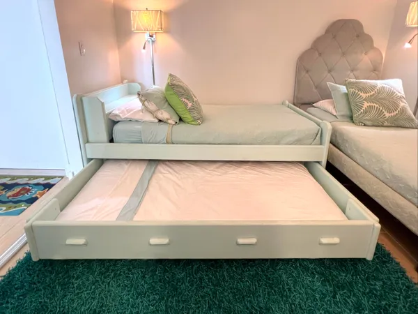 a view of a swimming pool and a chair