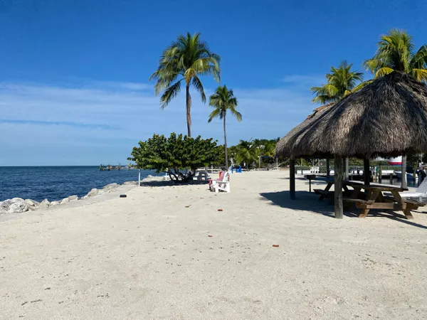 a view of a swimming pool with outdoor seating