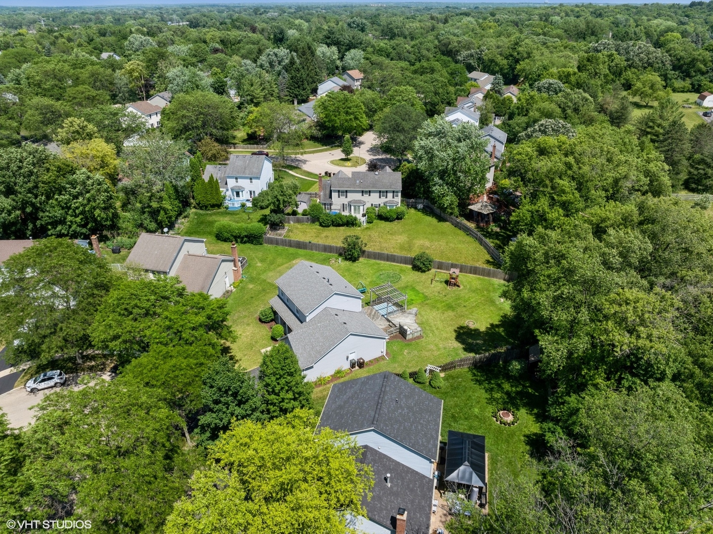 35 Crompton Court Fox River Grove, IL 60021 - Photo 27 of 39 an aerial view of a house with yard swimming pool and outdoor seating
