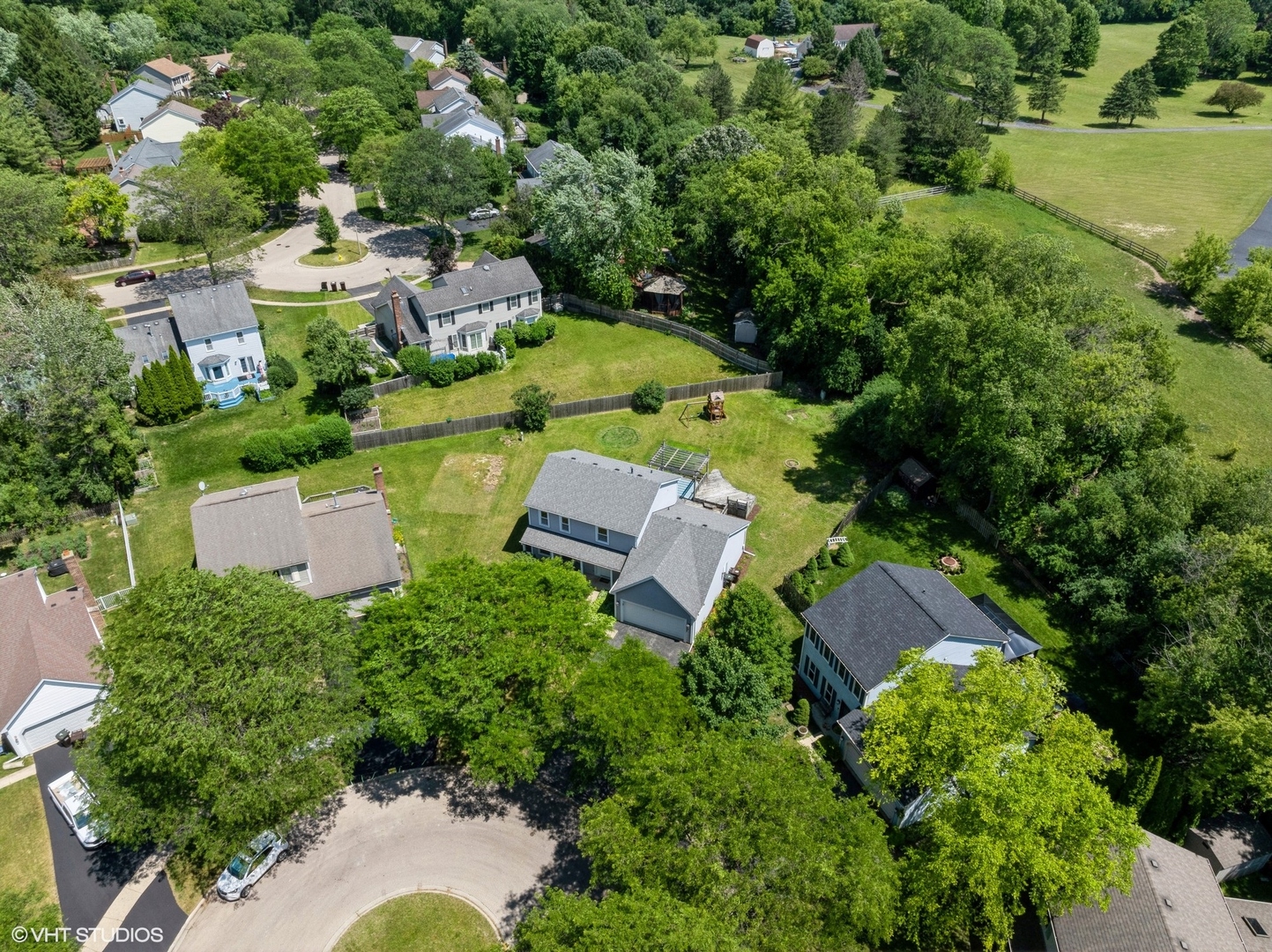 35 Crompton Court Fox River Grove, IL 60021 - Photo 28 of 39 an aerial view of a house with garden space and street view