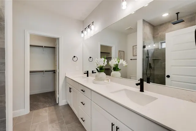 a bathroom with a shower