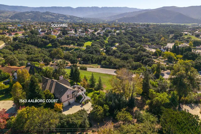 an aerial view of residential houses and city view