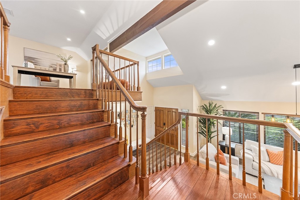 6296 Marble Avenue Rancho Cucamonga, CA 91701 - Photo 35 of 89 a view of entryway and hall with wooden floor