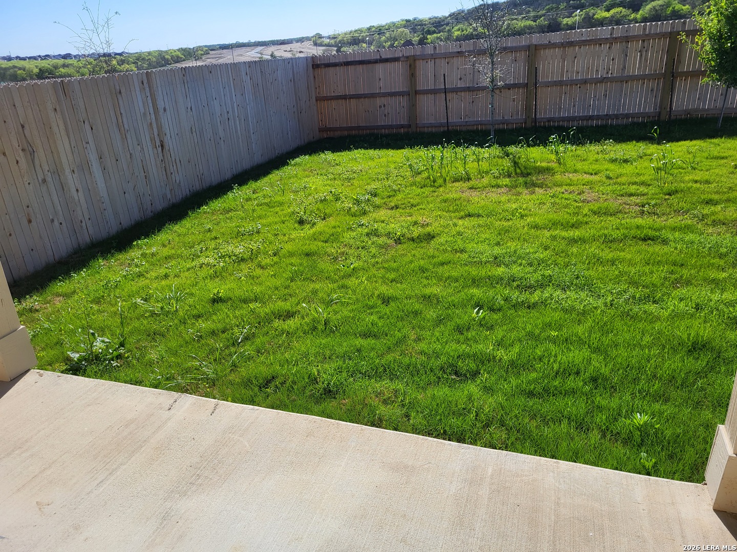 1233 Fox Wing Way New Braunfels, TX 78132 - Photo 16 of 19 a view of a backyard with wooden fence